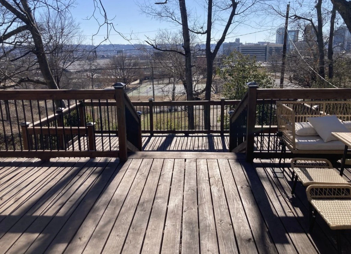 Finished deck overlooking the city